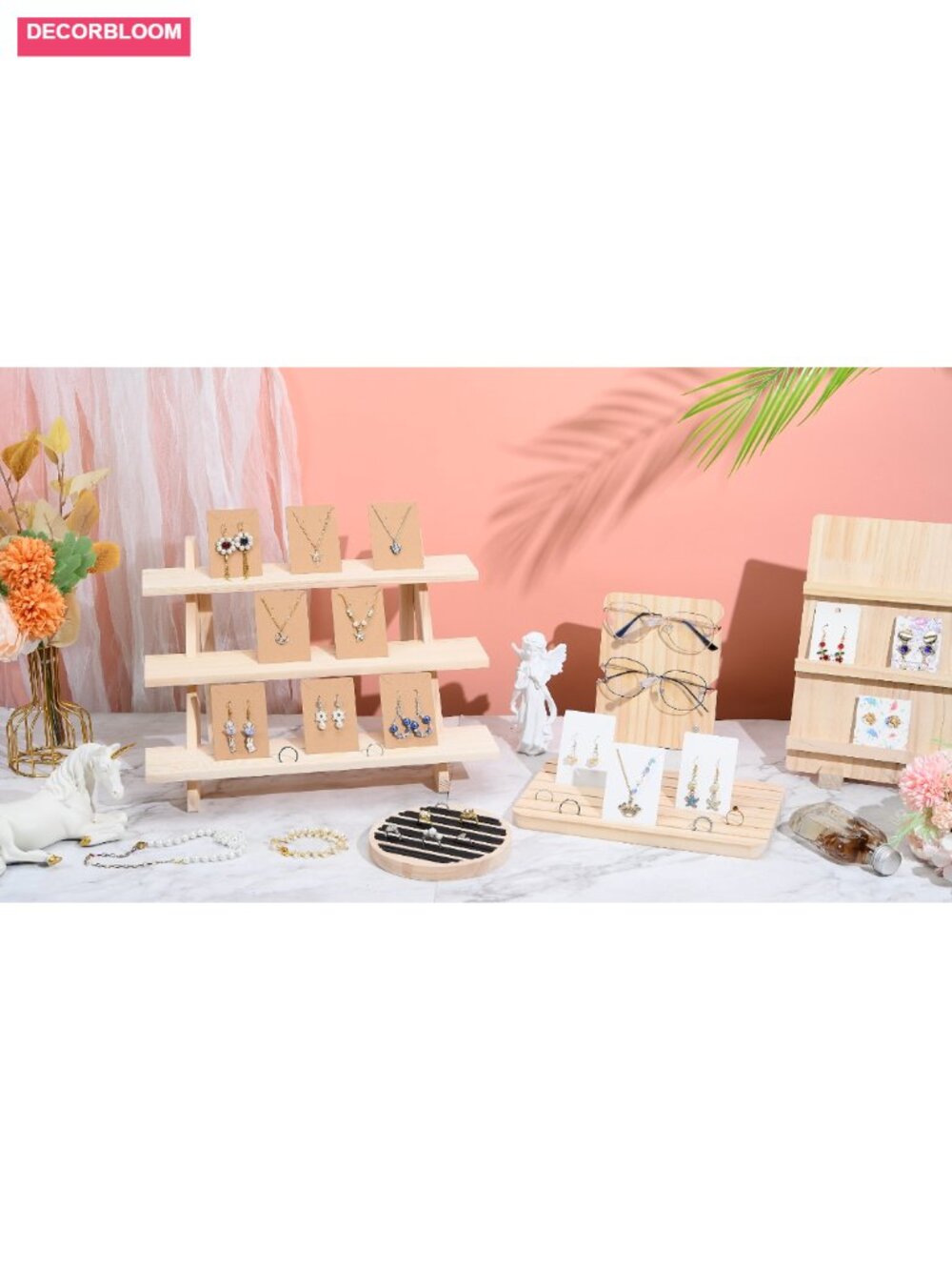 2-Tier Wooden Display Riser Shelf Stepped Tabletop Stand Organizer - Picture 6 of 6